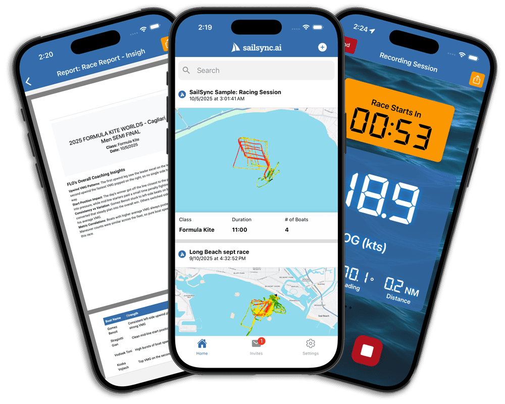 SailSync iOS app for recording and reviewing sailing sessions